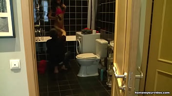 Giirl and his boyfriend fucking in toilet